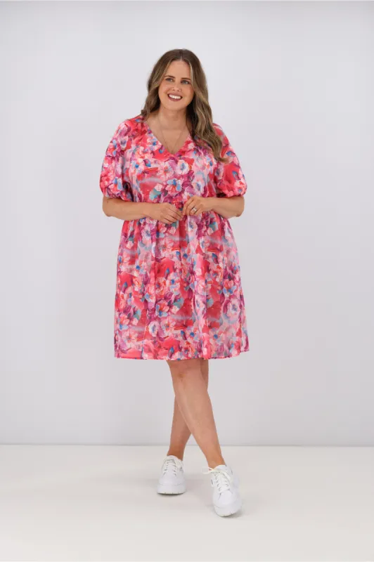 Gloss by Shine On Jadore Floral Dress Pink Floral sold by Shine On