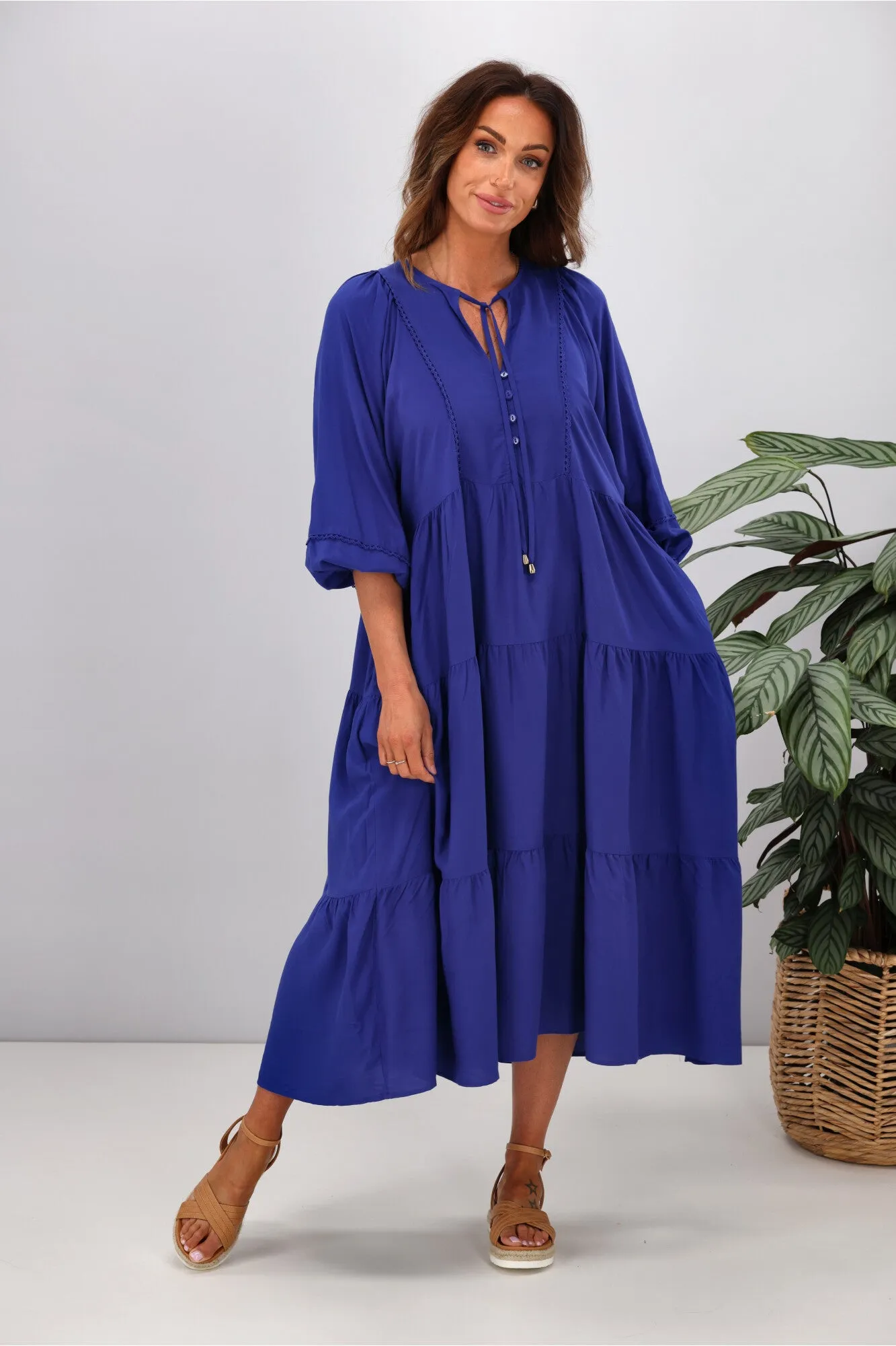 Boho Australia Mata Dress Blue sold by Shine On