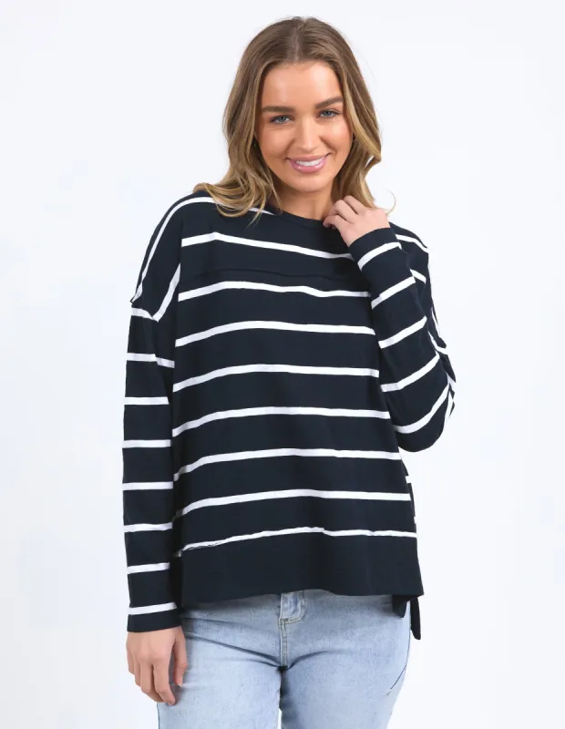 Foxwood Jayne Stripe Throw On Top Navy White Stripe made by Shine On