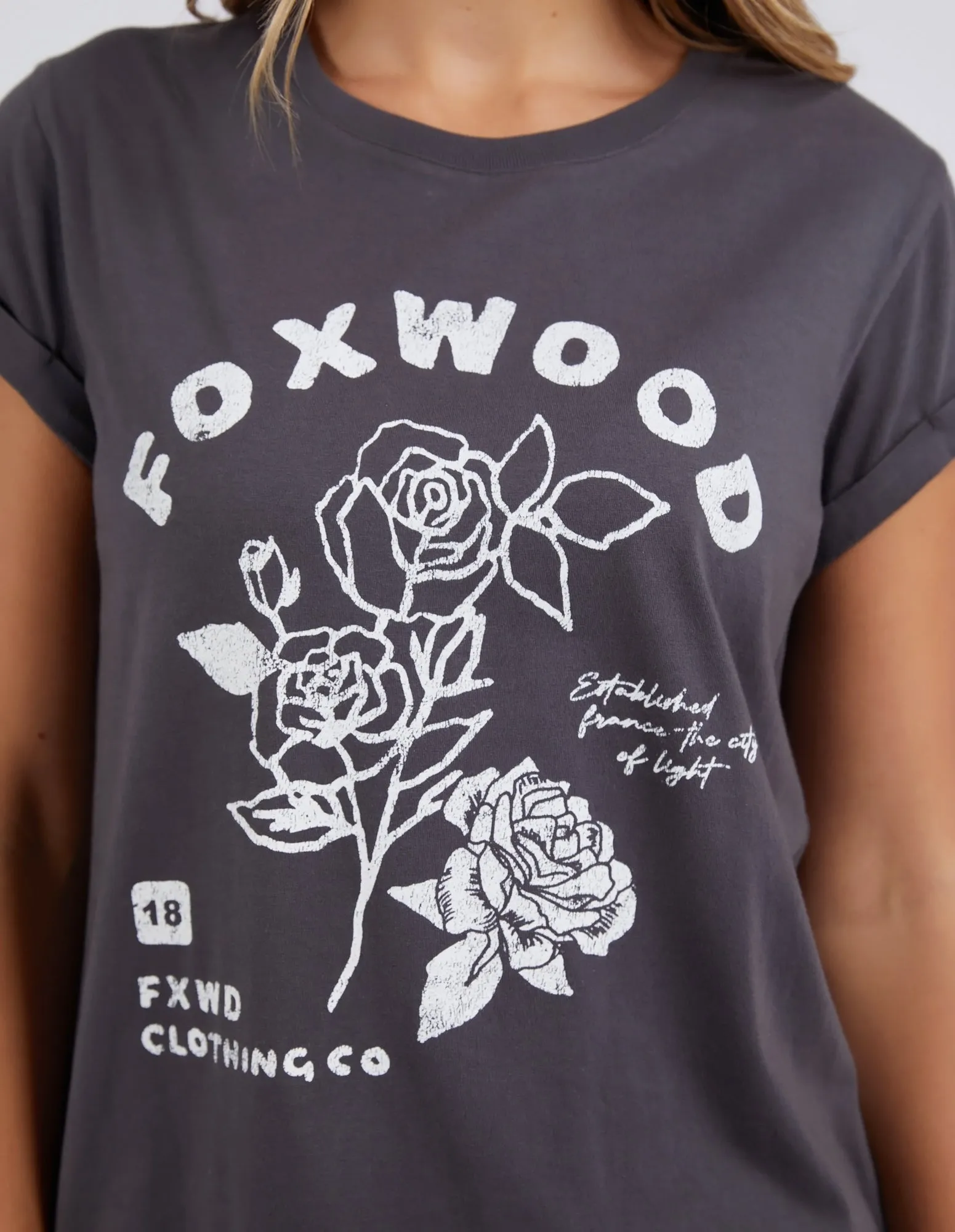 Foxwood Rosette Tee Washed Black sold by Shine On product image thumbnail 2
