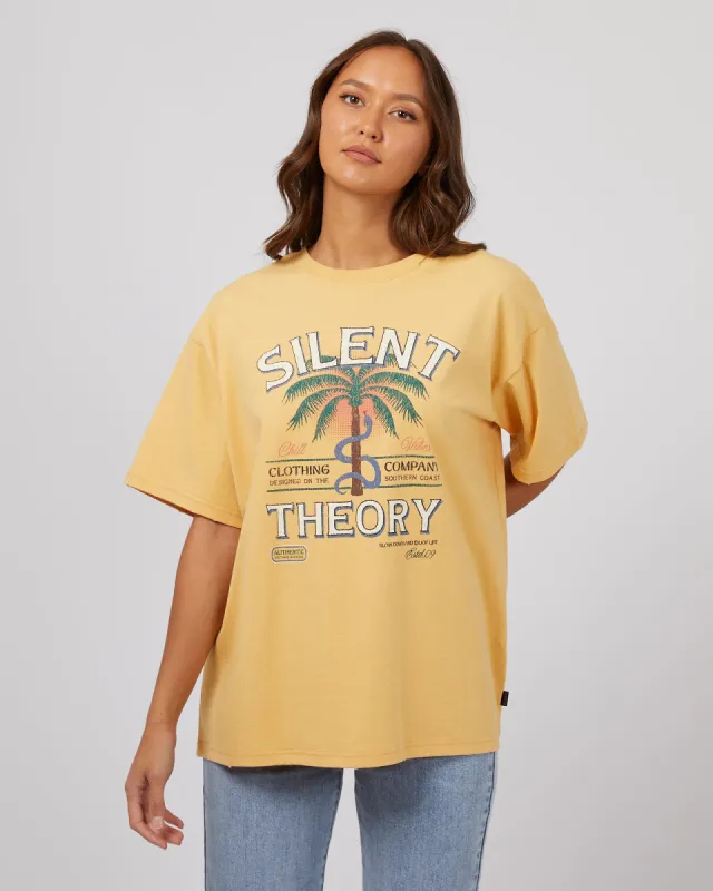 Silent Theory Palm Springs Tee Mustard sold by Shine On