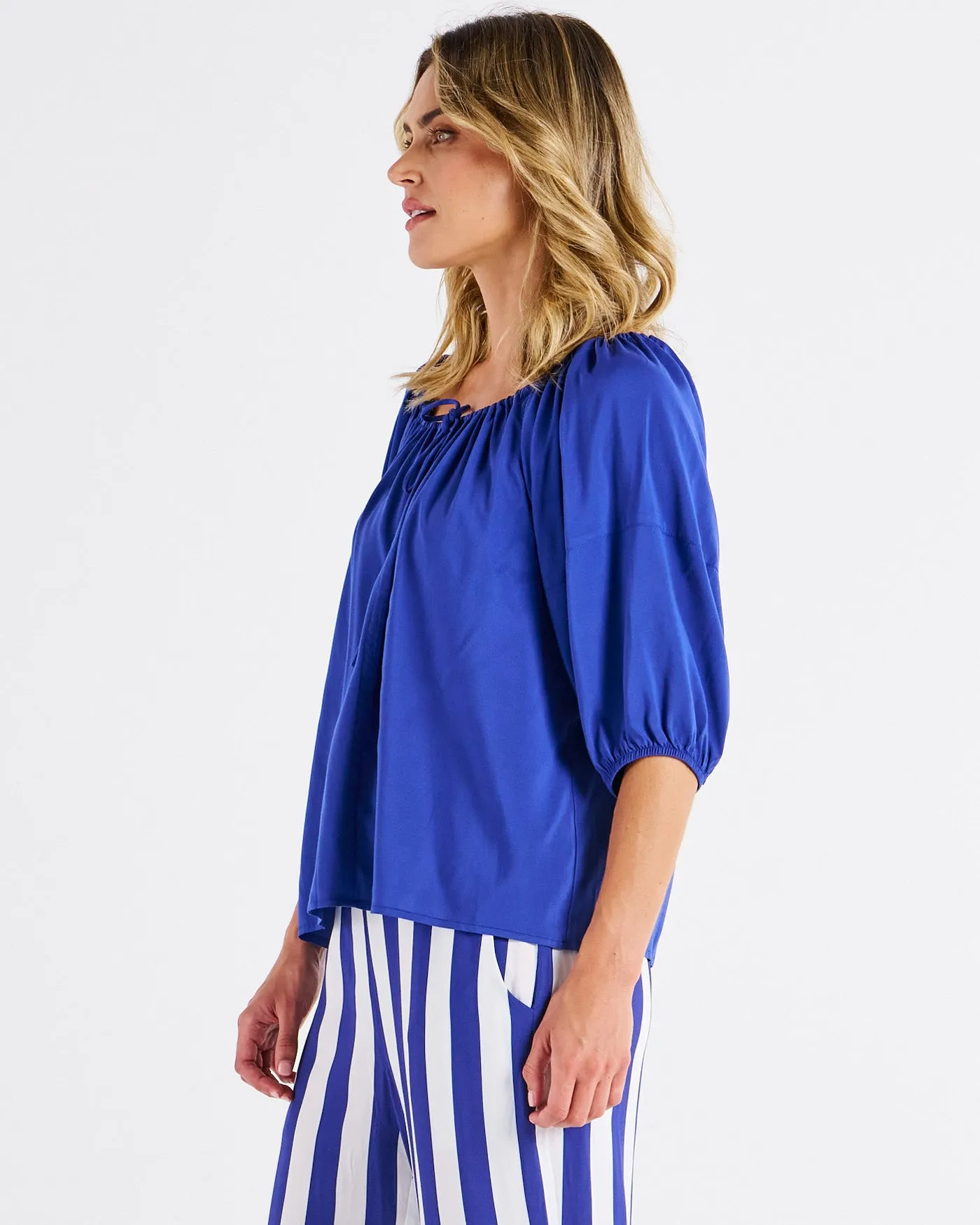 Betty Basics Camilla Blouse Blue sold by Shine On product image thumbnail 4