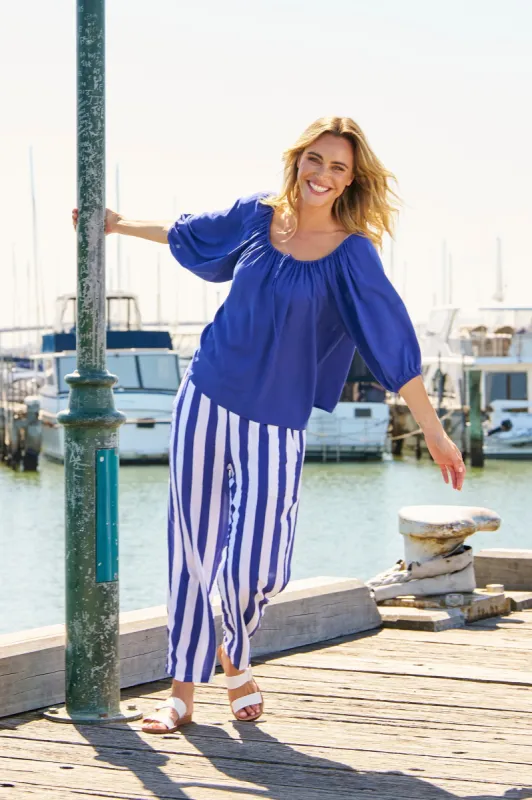 Betty Basics Camilla Blouse Blue sold by Shine On