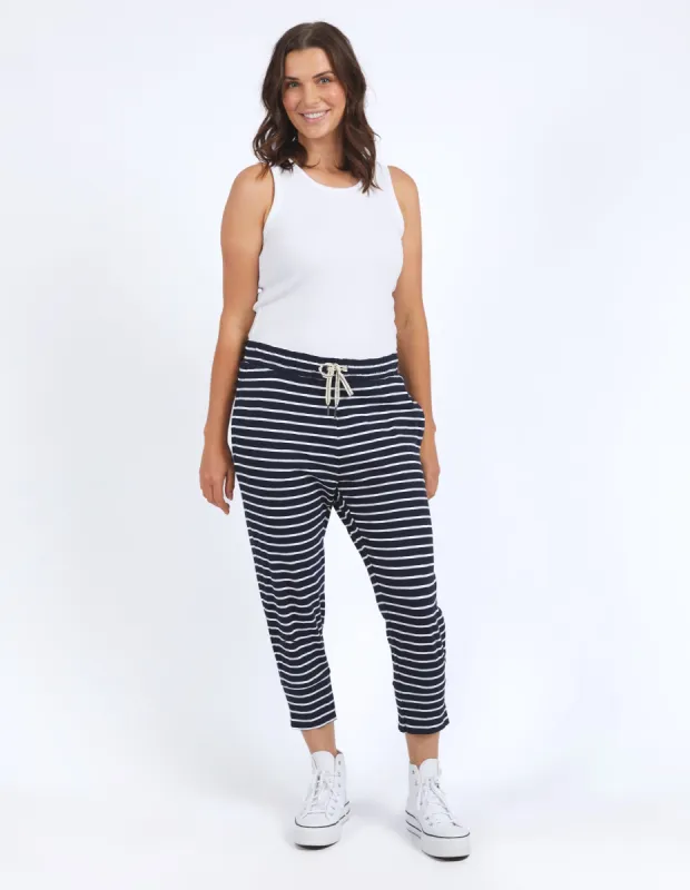 Elm Brunch Pant Navy & White Stripe sold by Shine On