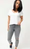 Shine On Label Jagger Cropped Slim Leg Jean Washed Charcoal sold by Shine On