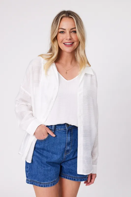 Shine On Label Zoe Self Check Shirt White sold by Shine On