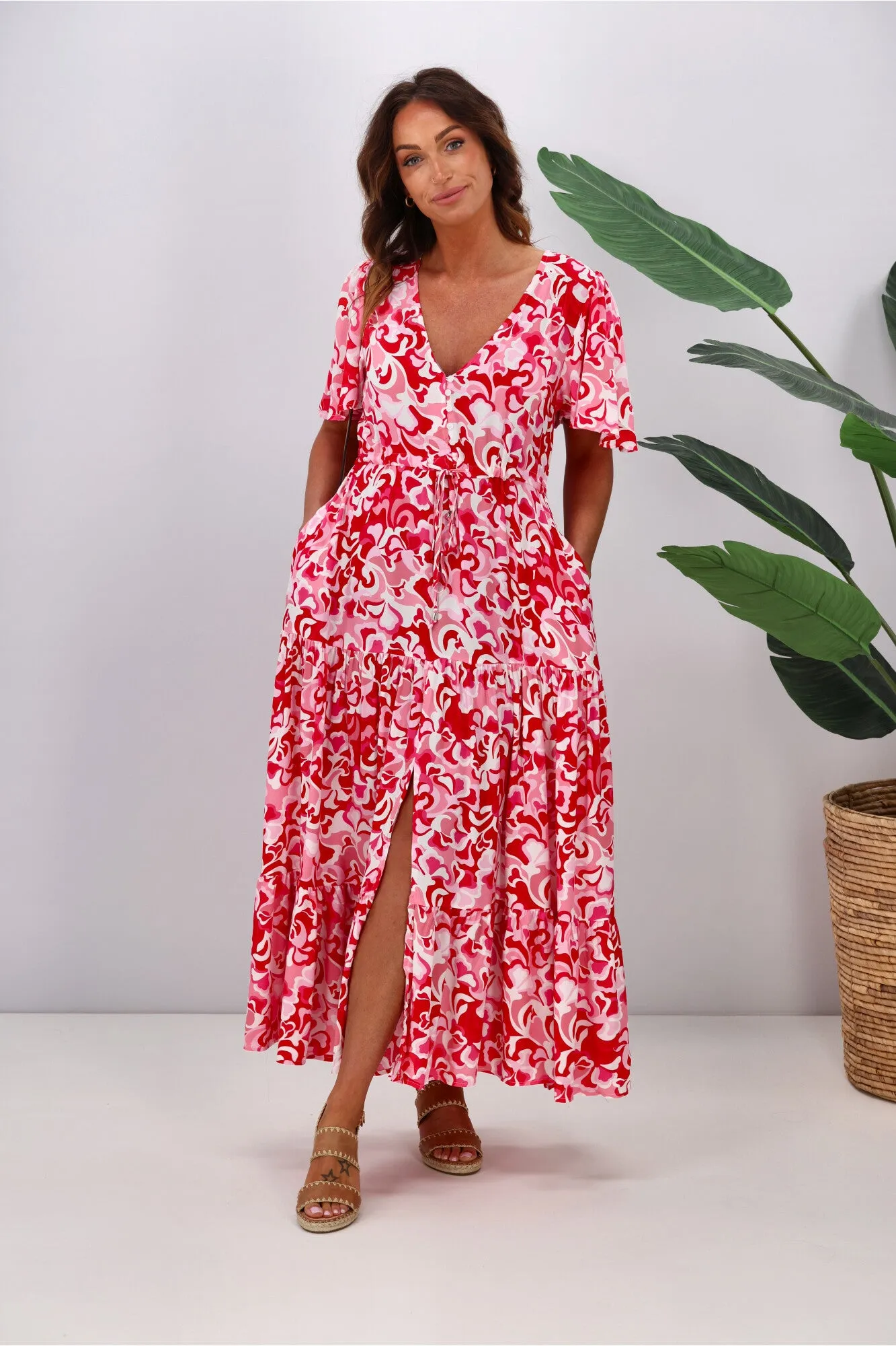 Fria Carmen Maxi Dress Red sold by Shine On product image thumbnail 3