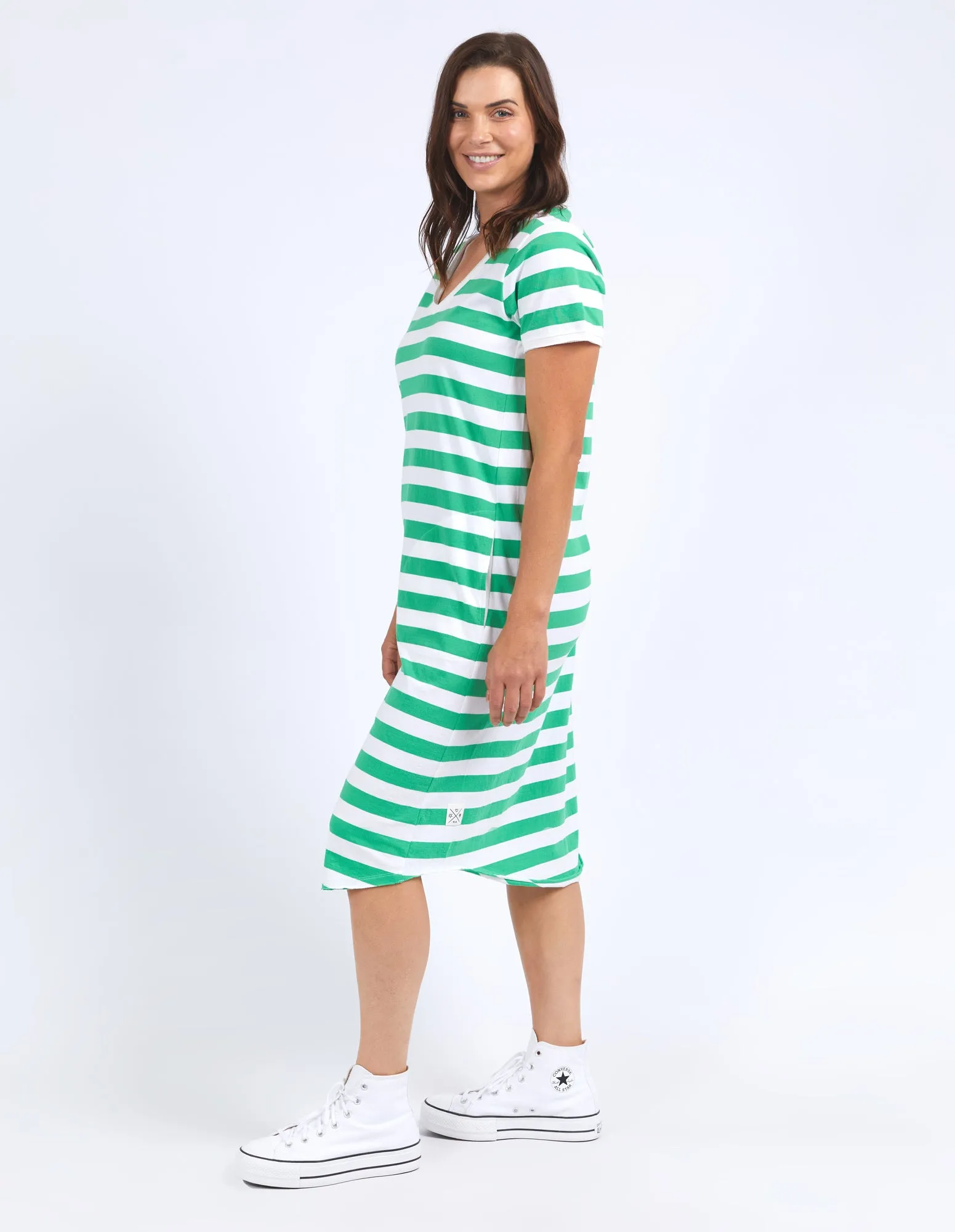Elm Maeve Midi Dress Greenbriar & White Stripe sold by Shine On product image thumbnail 5