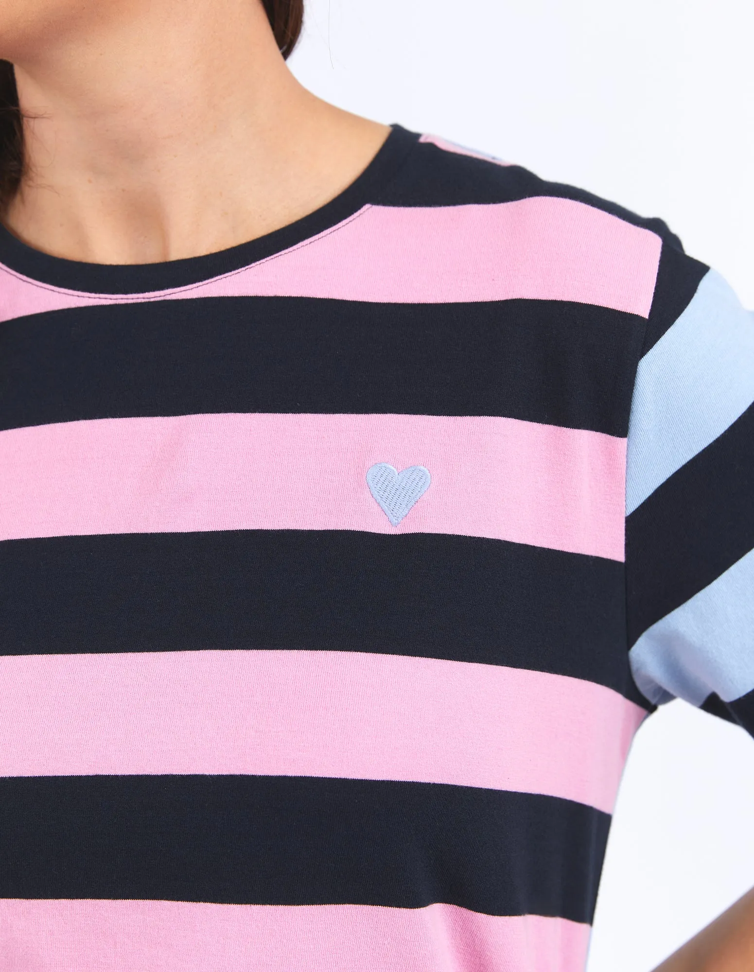Elm Eden Stripe S/S Tee Blue/Navy & Pink/Navy Stripe sold by Shine On product image thumbnail 4