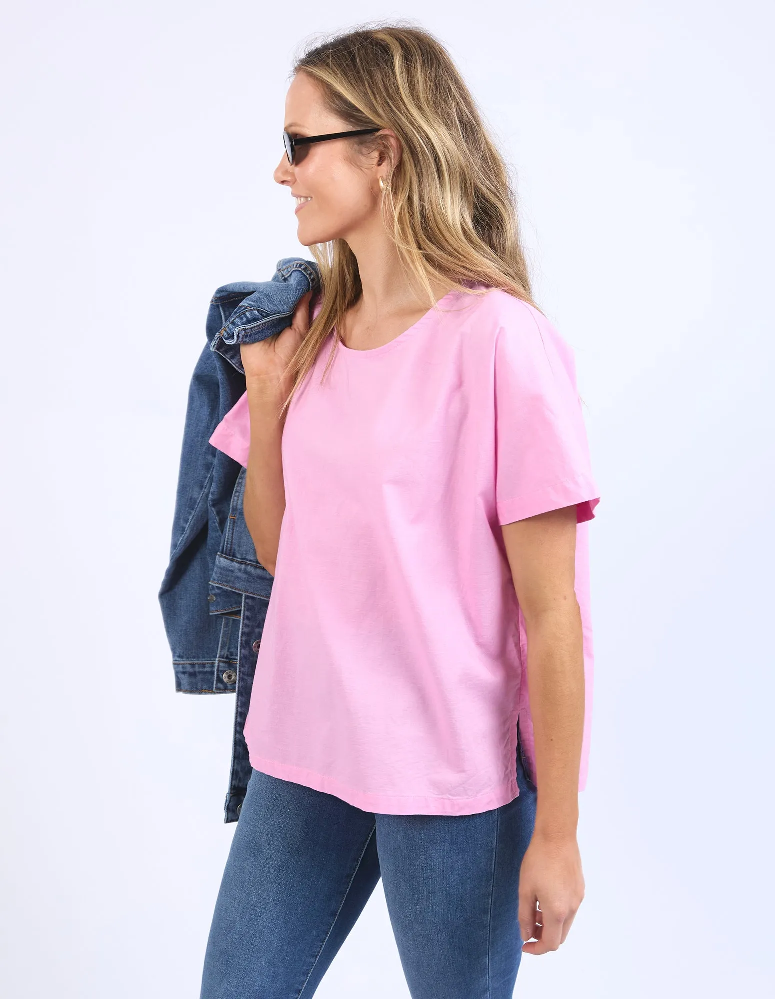 Elm Curtis Woven S/S Tee Strawberry Pink sold by Shine On product image thumbnail 4