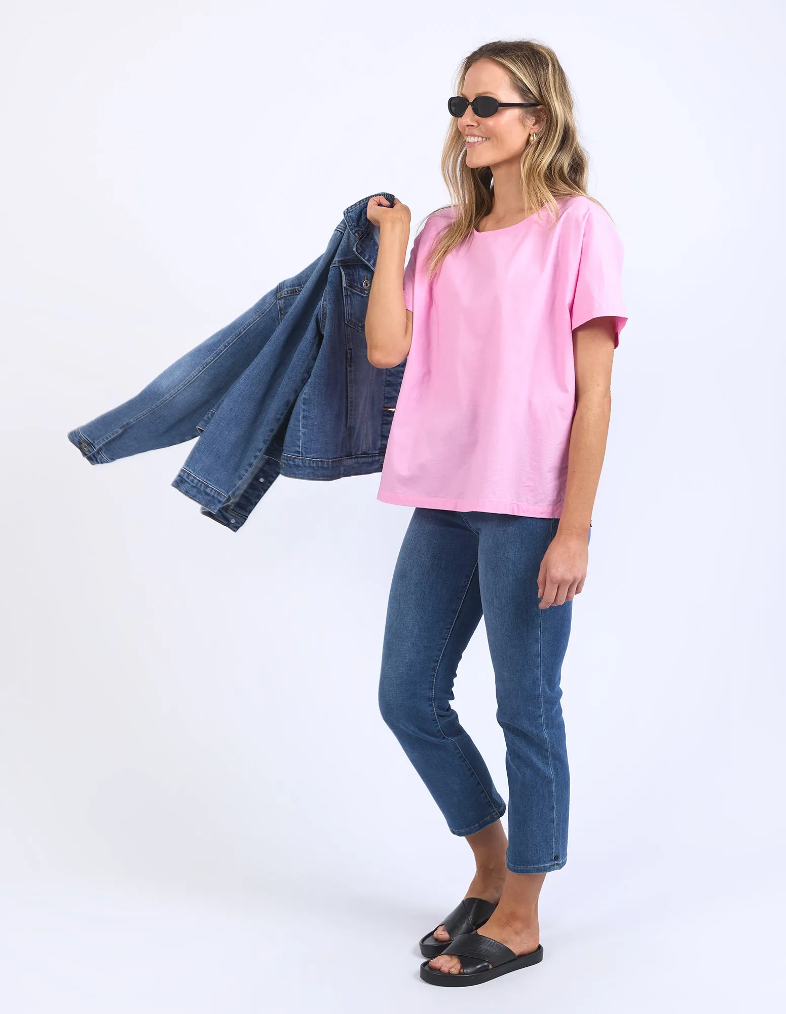 Elm Curtis Woven S/S Tee Strawberry Pink sold by Shine On product image thumbnail 3