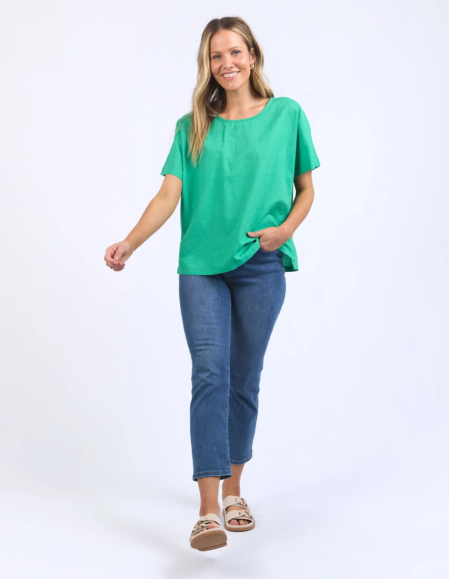 Elm Curtis Woven S/S Tee Greenbriar sold by Shine On product image thumbnail 2