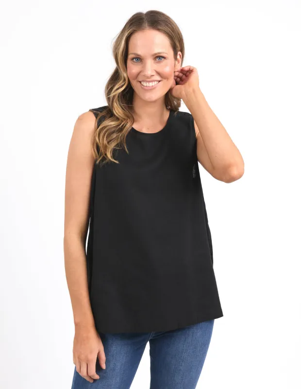 Elm Curtis Woven Tank Black sold by Shine On