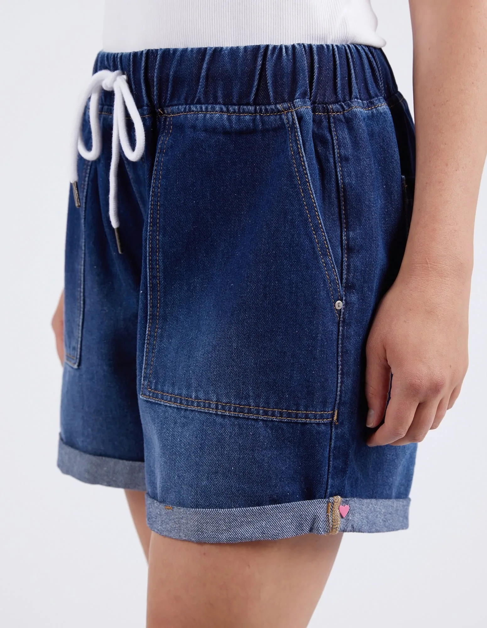 Elm Emma Relaxed Denim Short Dark Blue Wash sold by Shine On product image thumbnail 5