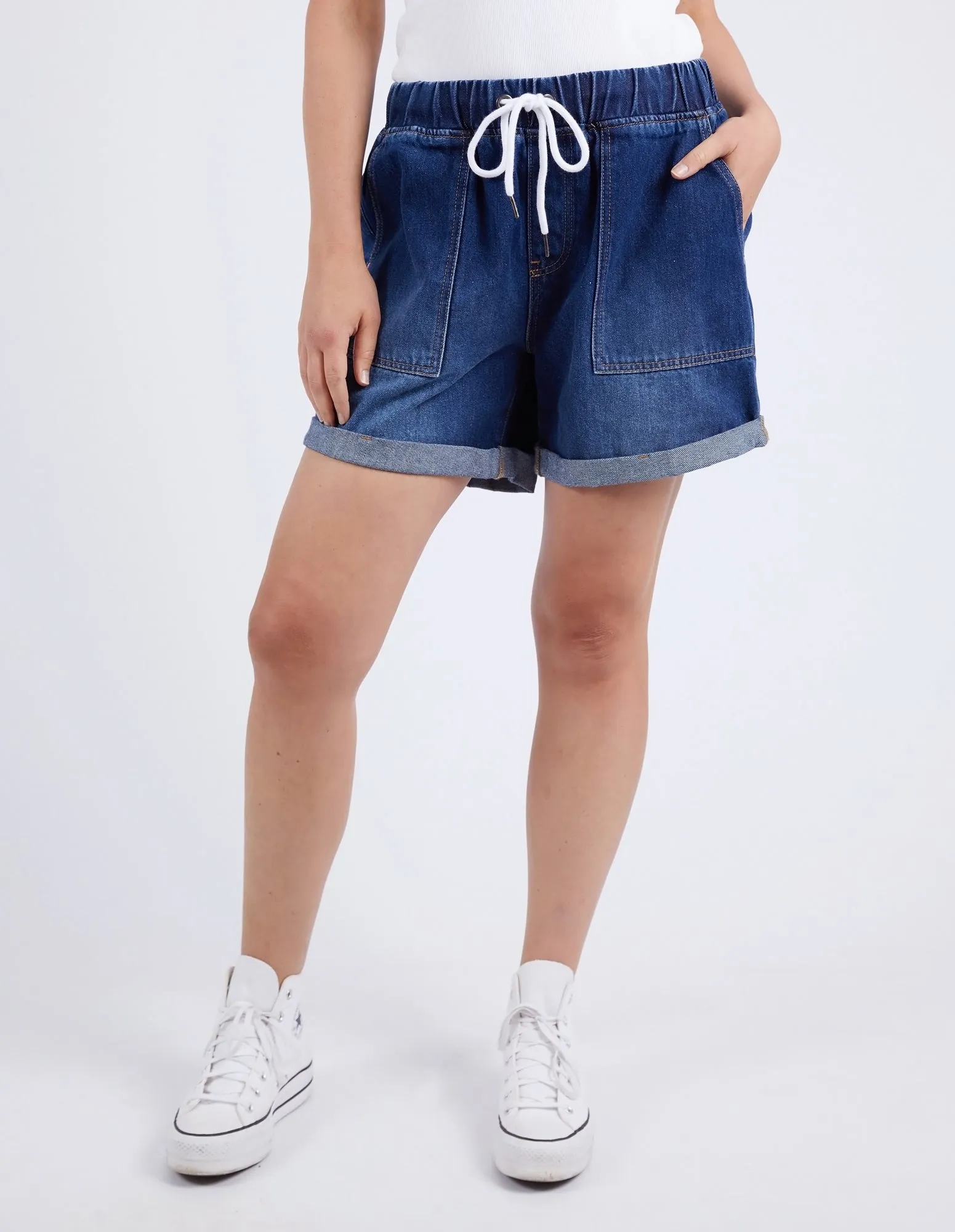 Elm Emma Relaxed Denim Short Dark Blue Wash sold by Shine On product image thumbnail 2
