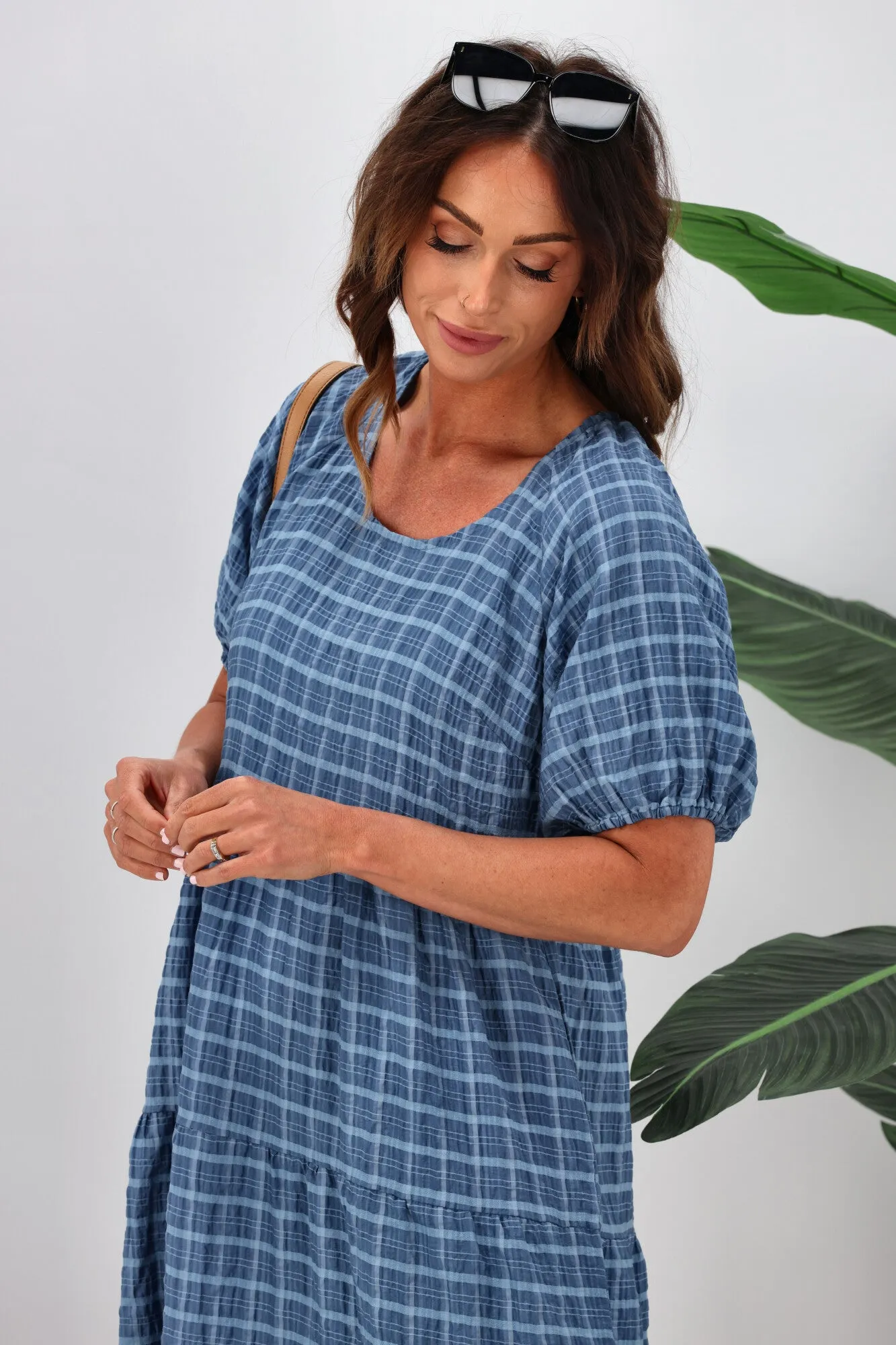 Shine On Label Odessa Tiered Midi Dress Denim Blue sold by Shine On product image thumbnail 4