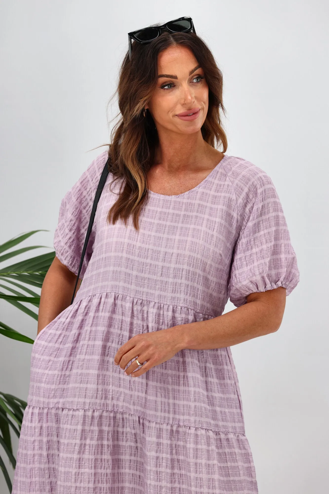Shine On Label Odessa Tiered Midi Dress Lilac sold by Shine On product image thumbnail 2