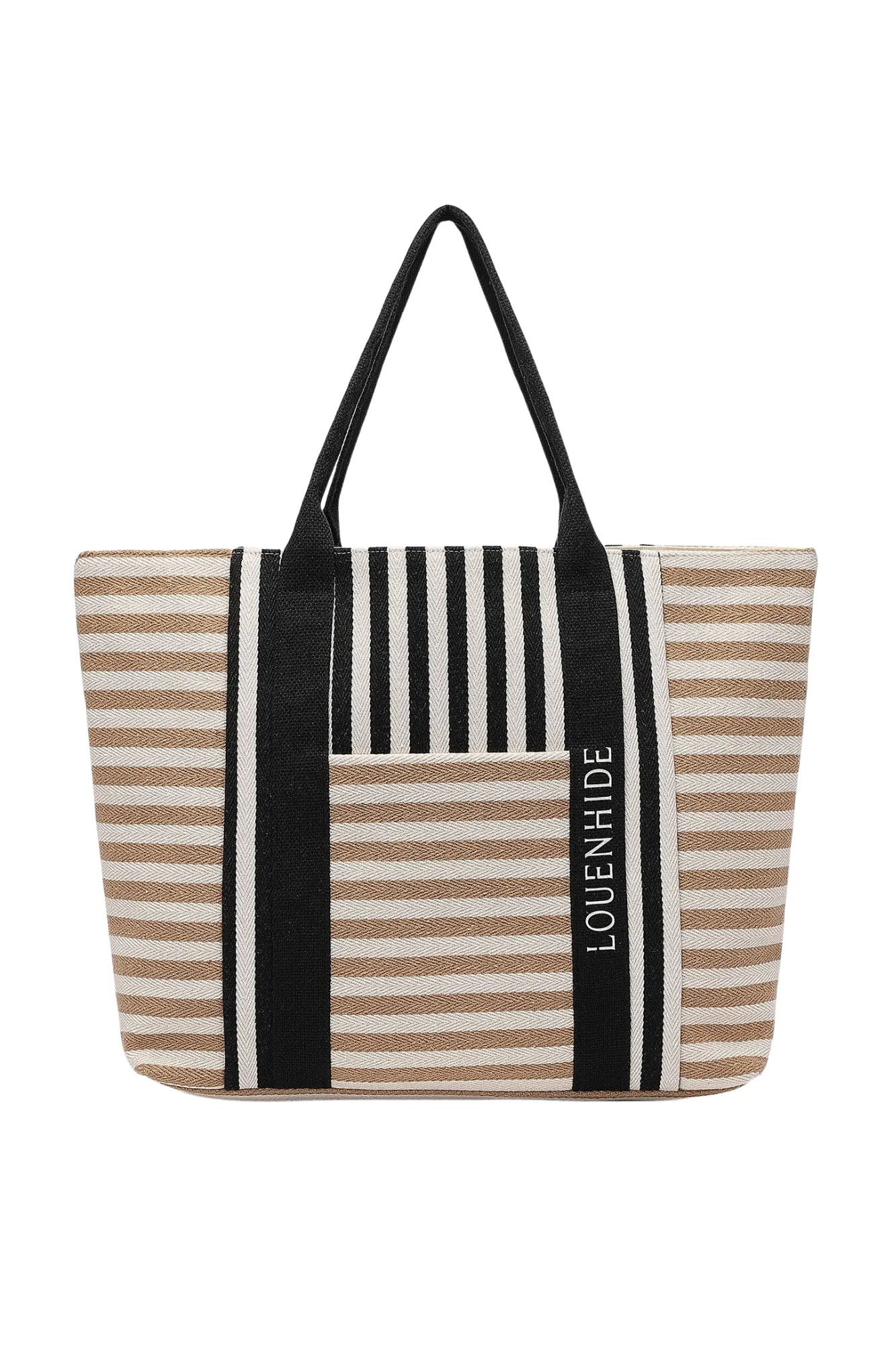 Louenhide Sorrento Canvas Beach Bag Taupe Black sold by Shine On