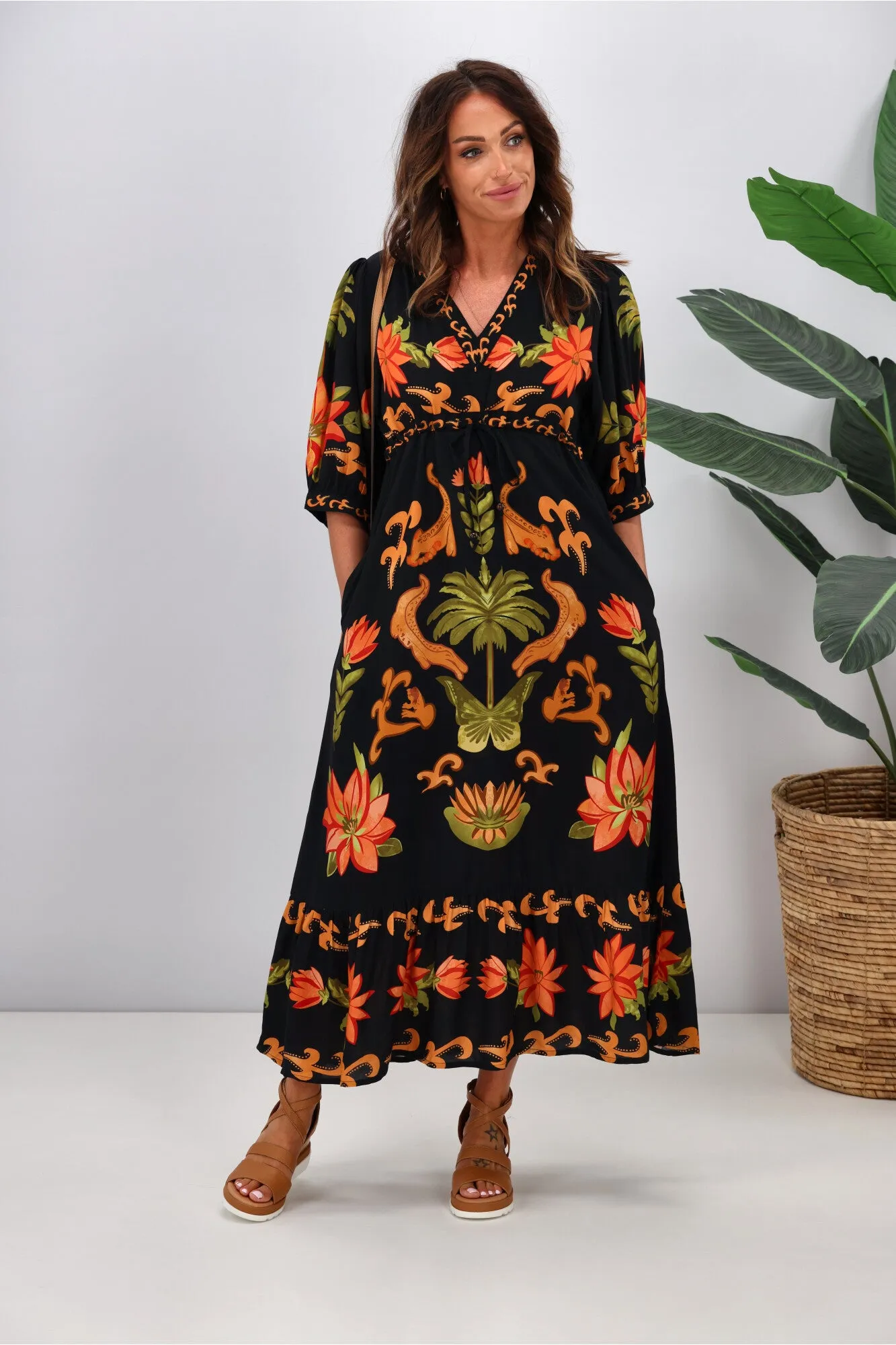 Joop & Gypsy Macarena Spritz Maxi Dress Multi sold by Shine On product image thumbnail 2