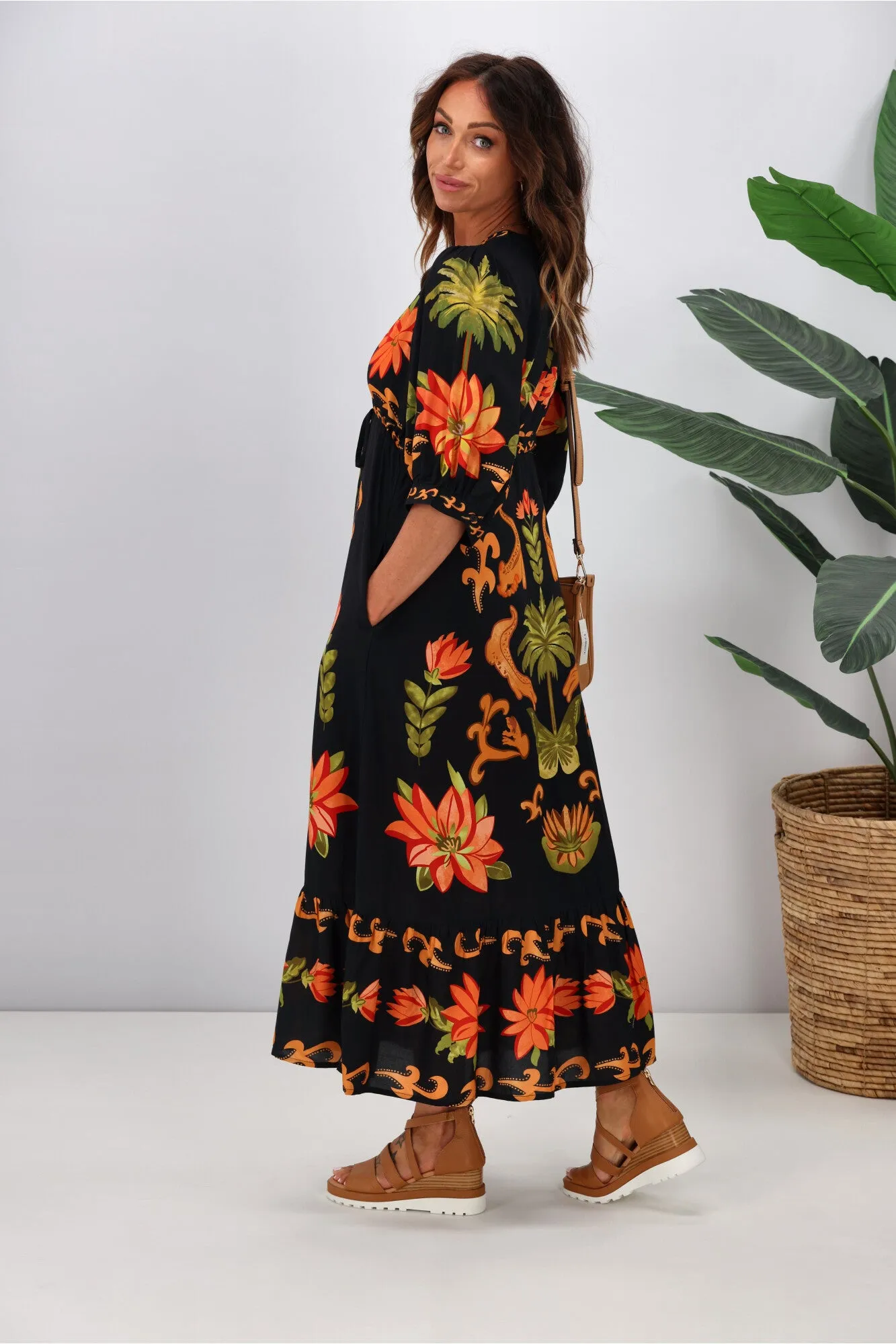 Joop & Gypsy Macarena Spritz Maxi Dress Multi sold by Shine On product image thumbnail 5