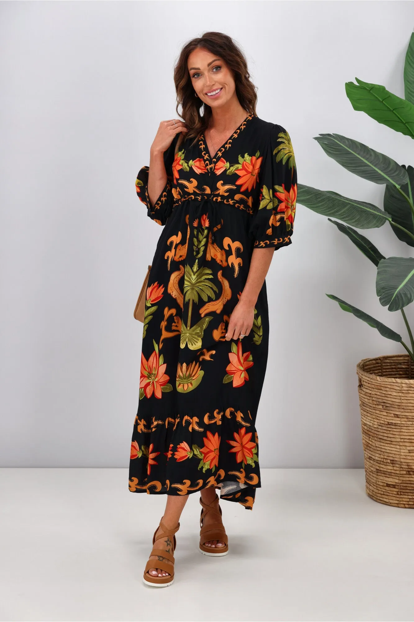 Joop & Gypsy Macarena Spritz Maxi Dress Multi sold by Shine On product image thumbnail 3