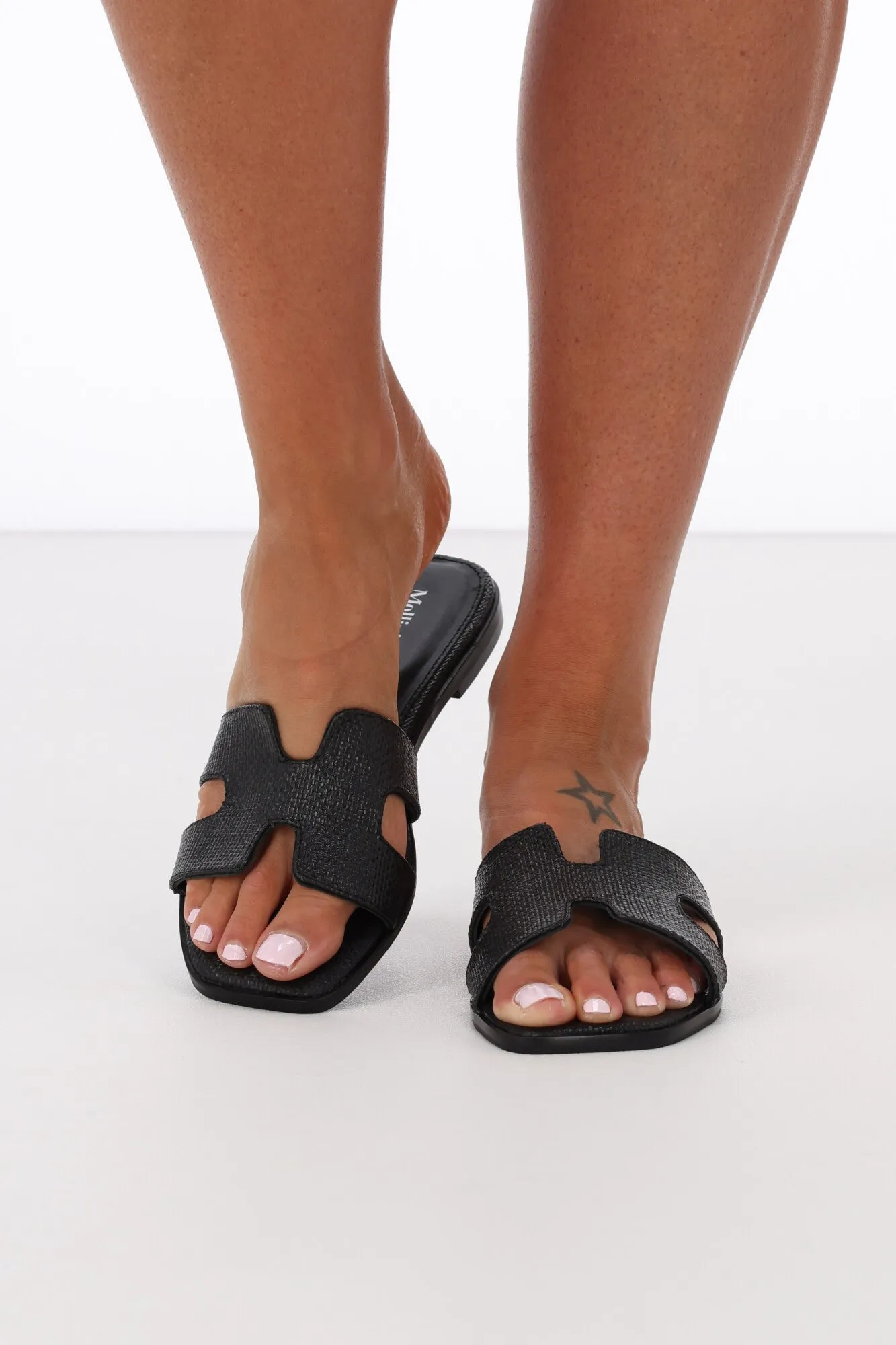 Mollini Sezana Slide Black sold by Shine On