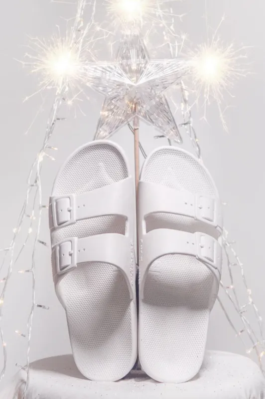 Freedom Moses Slides White sold by Shine On