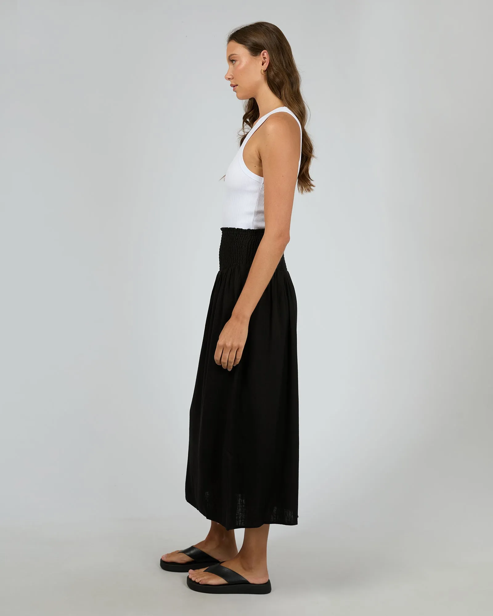 All About Eve Luxe Linen Shired Maxi Skirt Black sold by Shine On product image thumbnail 4
