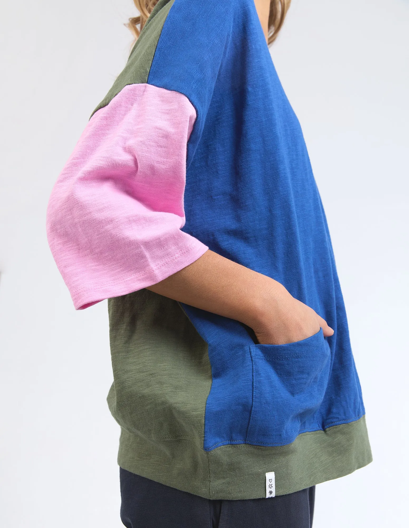 Elm Mazie Colour Block Sweat China Blue/Pretty Pink/Clover sold by Shine On product image thumbnail 4