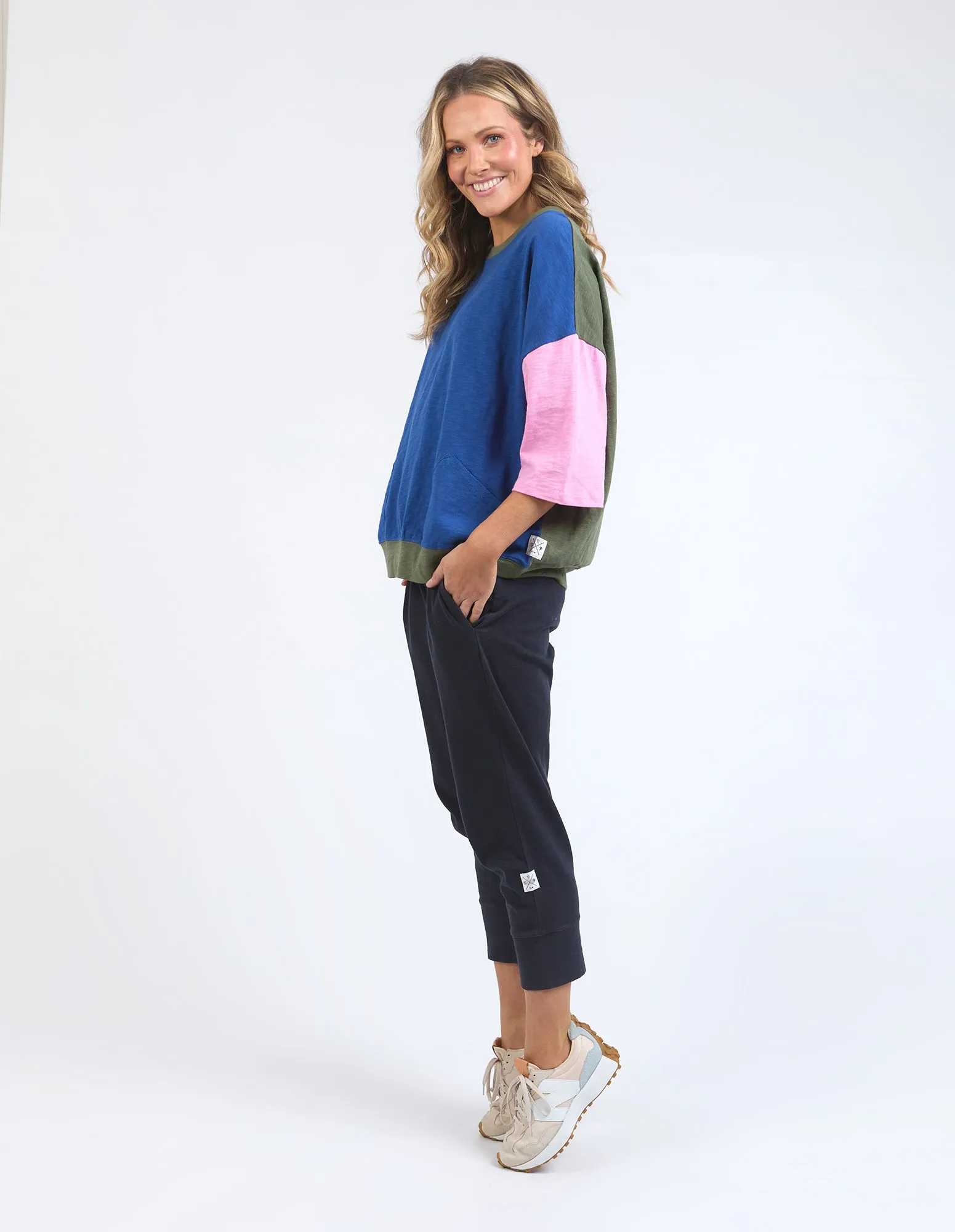 Elm Mazie Colour Block Sweat China Blue/Pretty Pink/Clover sold by Shine On product image thumbnail 5