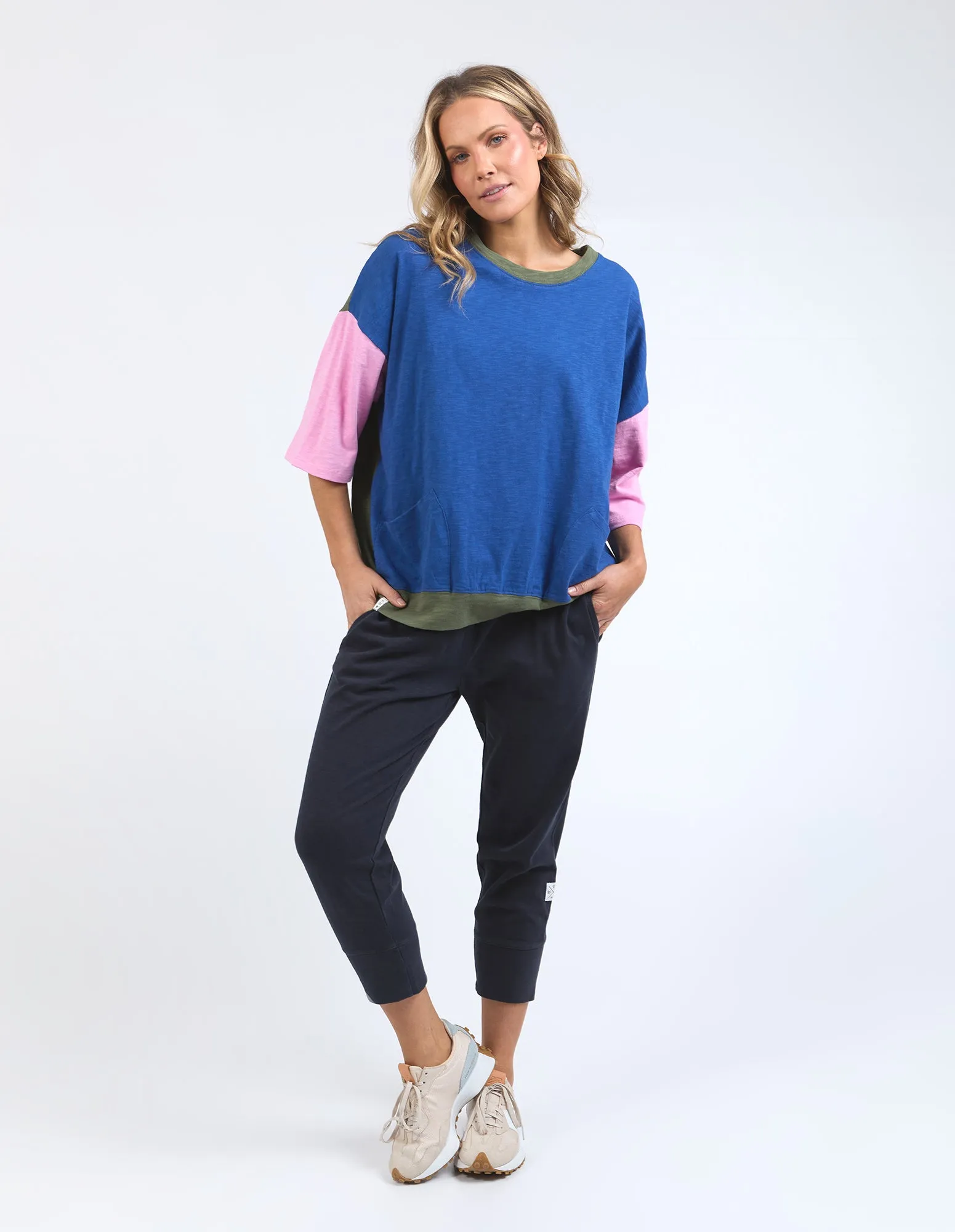 Elm Mazie Colour Block Sweat China Blue/Pretty Pink/Clover sold by Shine On product image thumbnail 3