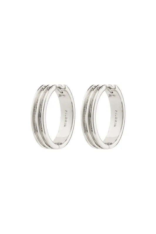 Pilgrim Bennett Recycled Hoop Earrings Silver Plated sold by Shine On
