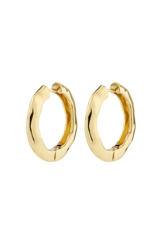 Pilgrim Believe Recycled Hoop Earrings Gold Plated sold by Shine On