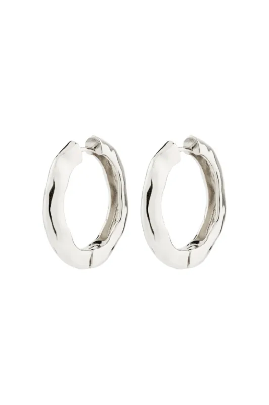 Pilgrim Believe Recycled Hoop Earrings Silver Plated sold by Shine On