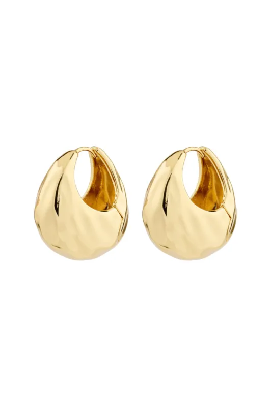 Pilgrim Believe Recycled Chunky Hoop Earrings Gold Plated sold by Shine On