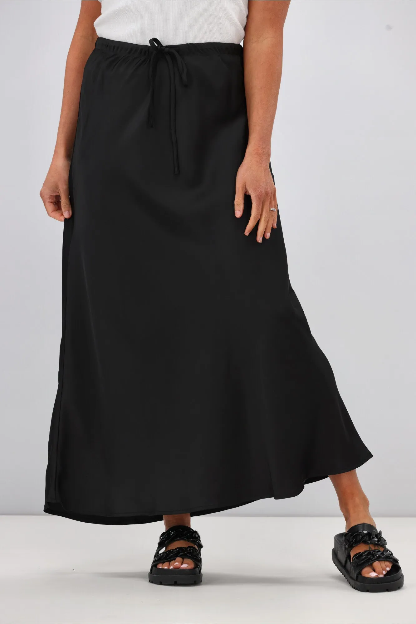 Shine On Label Hazel Satin Midi Skirt Black sold by Shine On product image thumbnail 2