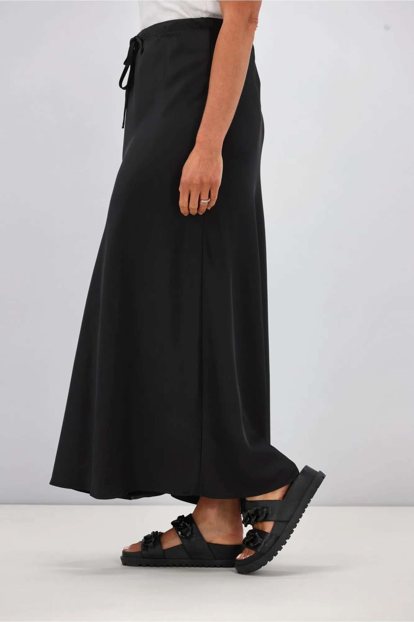 Shine On Label Hazel Satin Midi Skirt Black sold by Shine On product image thumbnail 5