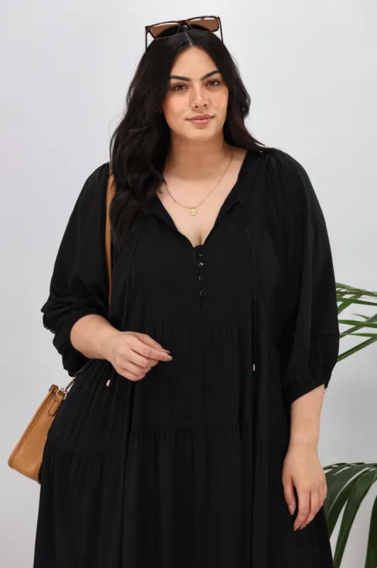 Boho Australia Harley Dress Black sold by Shine On