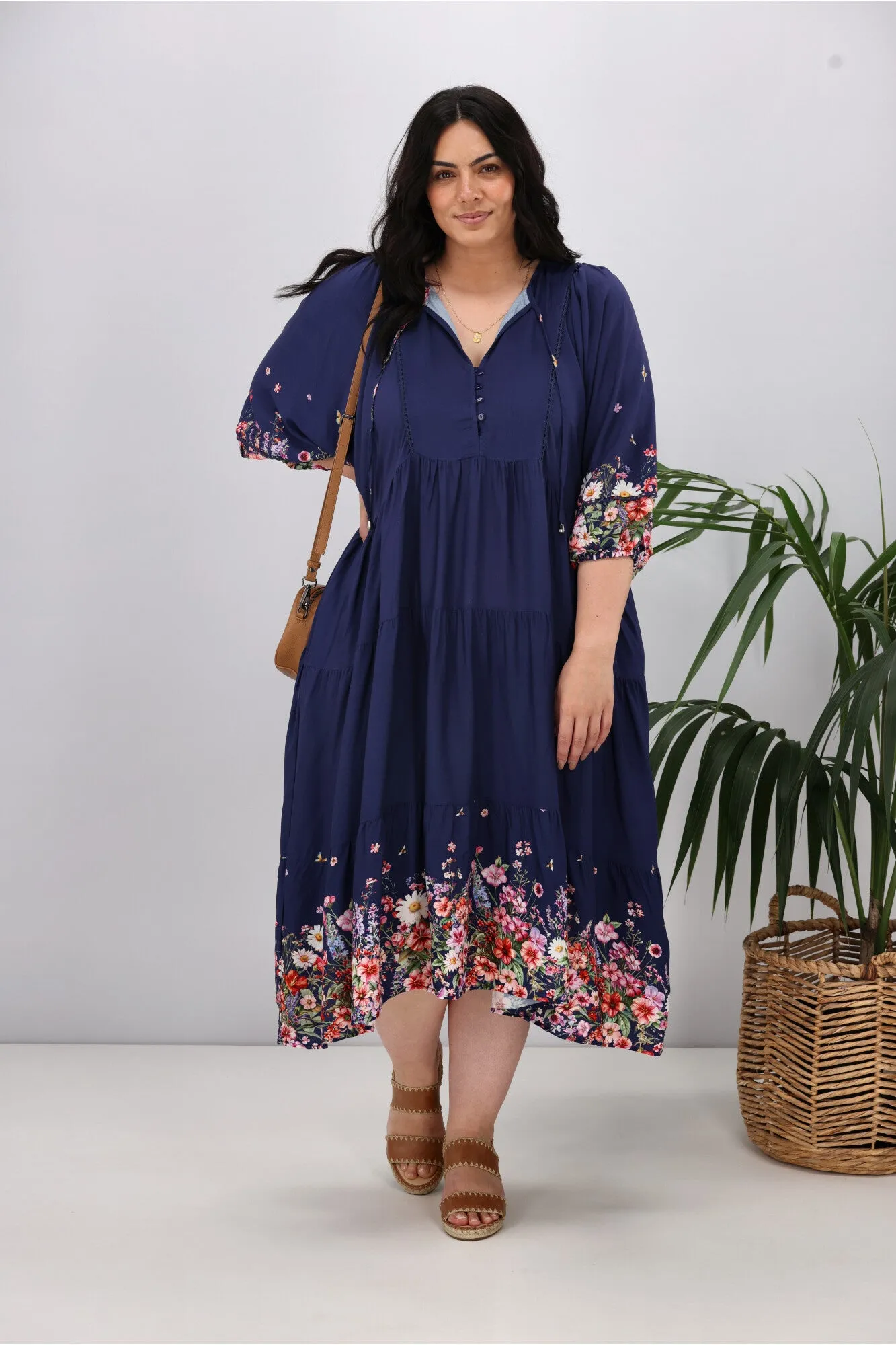 Sunday Boho Zephyr Dress Navy Floral sold by Shine On