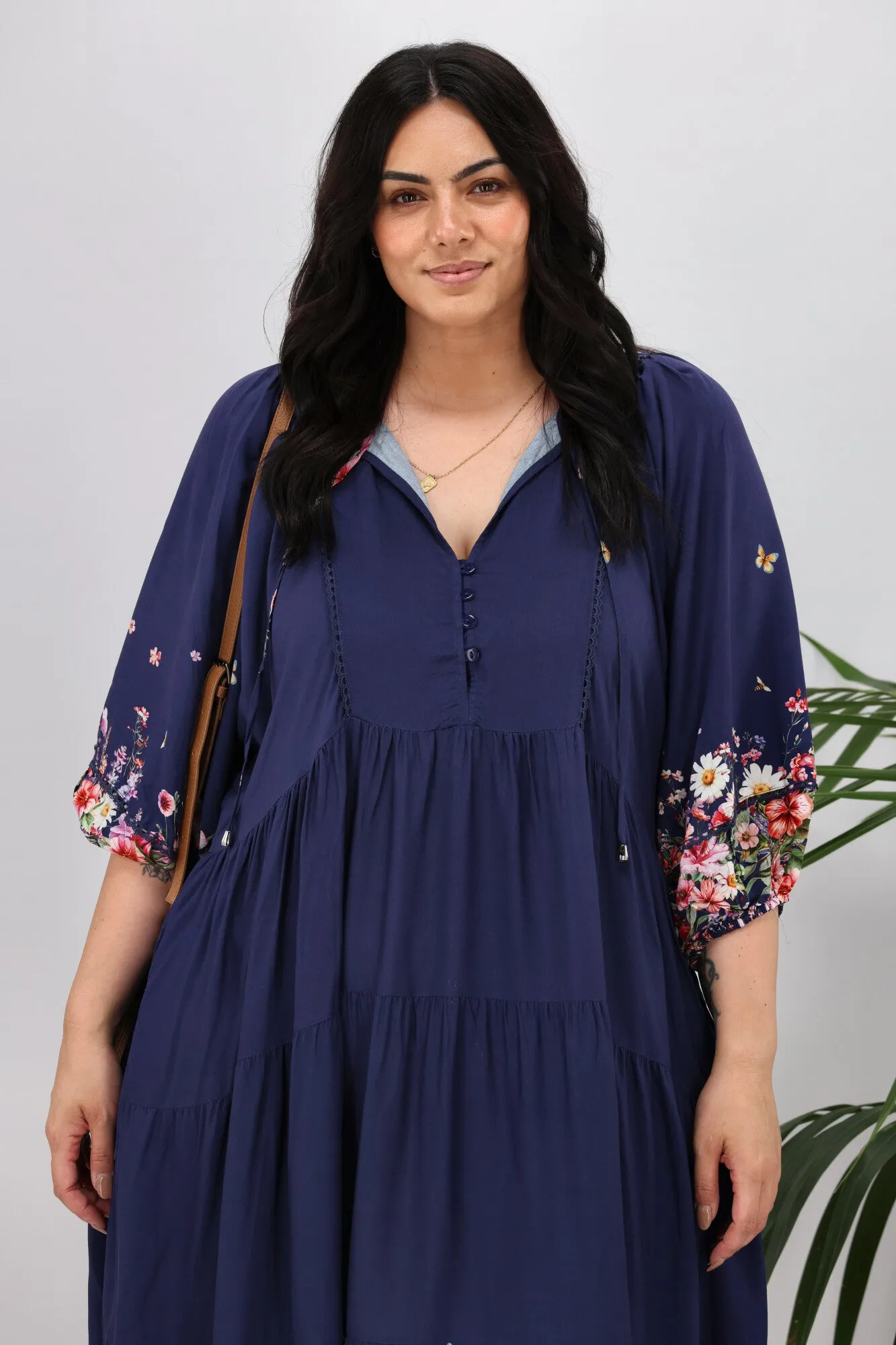 Sunday Boho Zephyr Dress Navy Floral sold by Shine On product image thumbnail 3