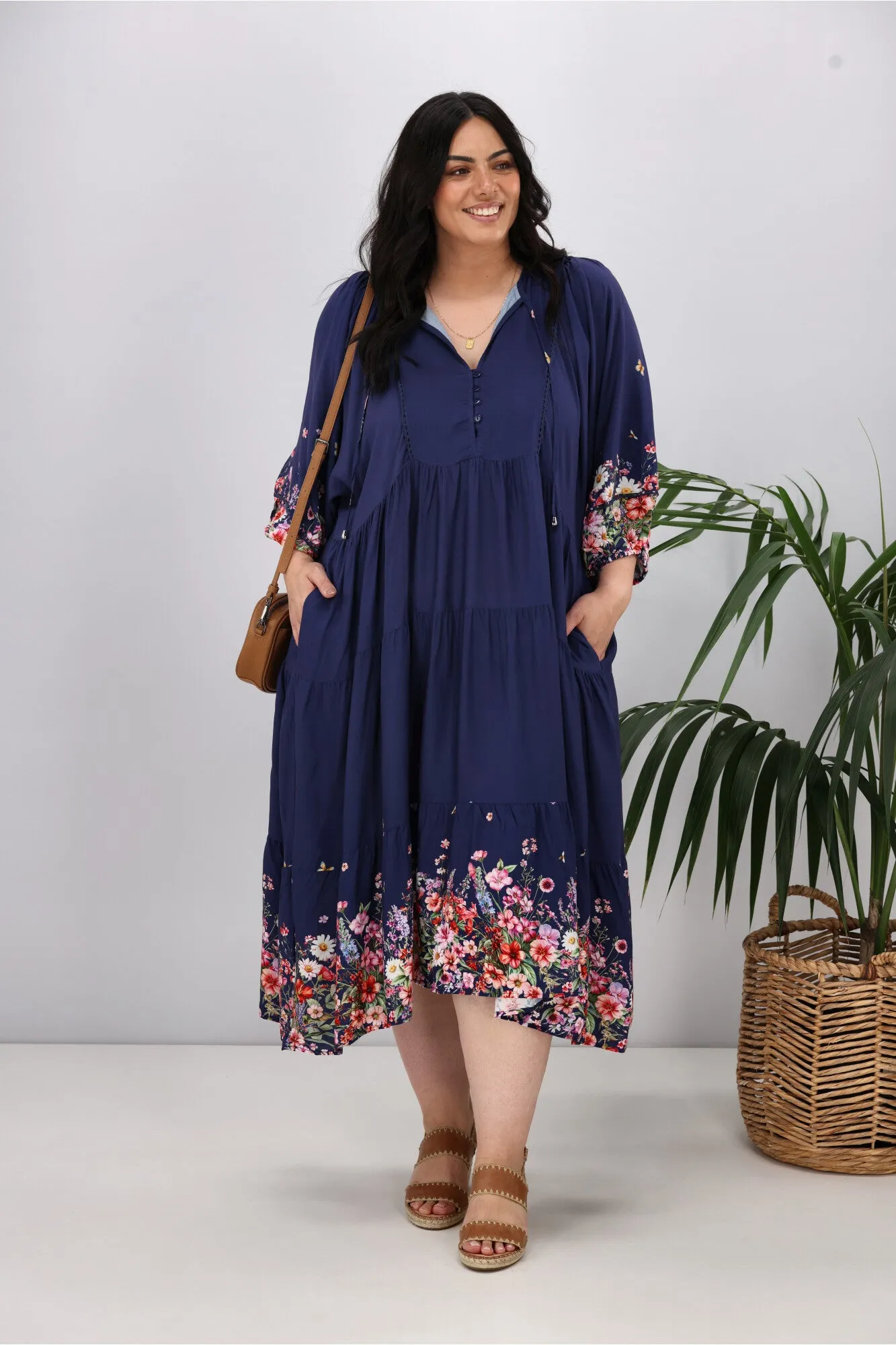 Sunday Boho Zephyr Dress Navy Floral sold by Shine On product image thumbnail 4