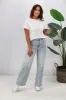Shine On Label Phoenix Wide Leg Panel Jean Washed Blue sold by Shine On