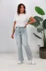 Shine On Label Phoenix Wide Leg Panel Jean Washed Blue sold by Shine On