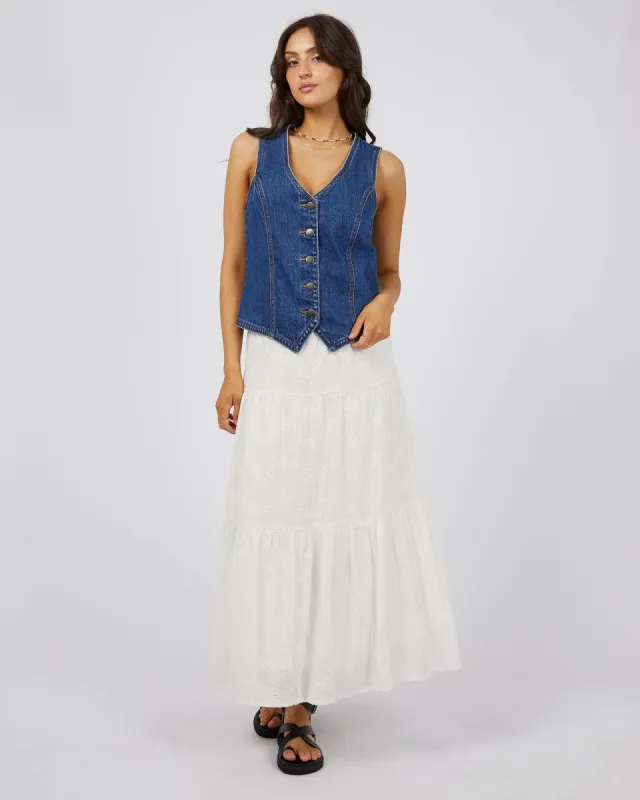 All About Eve Sutton Broderie Maxi Skirt Vintage White sold by Shine On