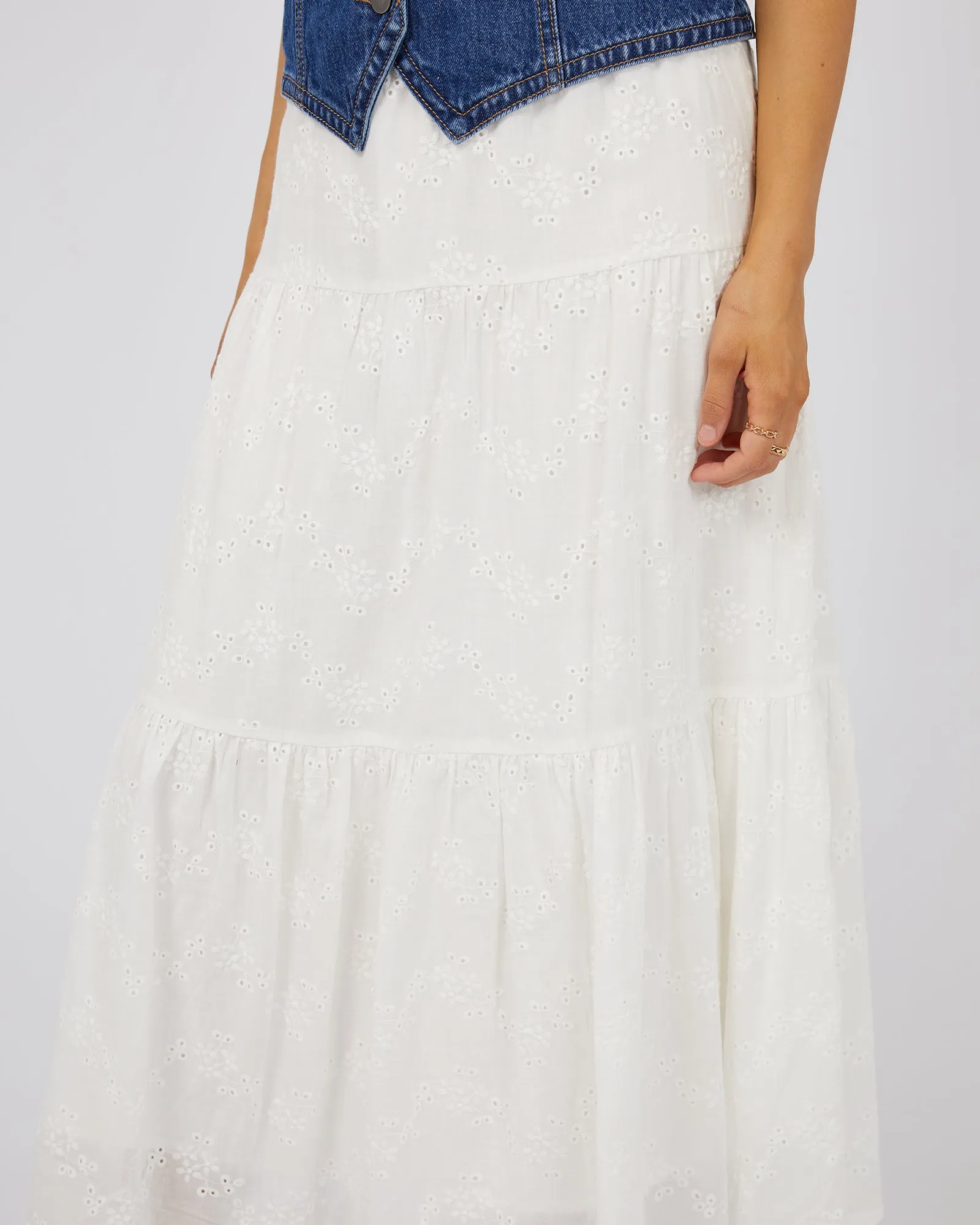 All About Eve Sutton Broderie Maxi Skirt Vintage White sold by Shine On product image thumbnail 4