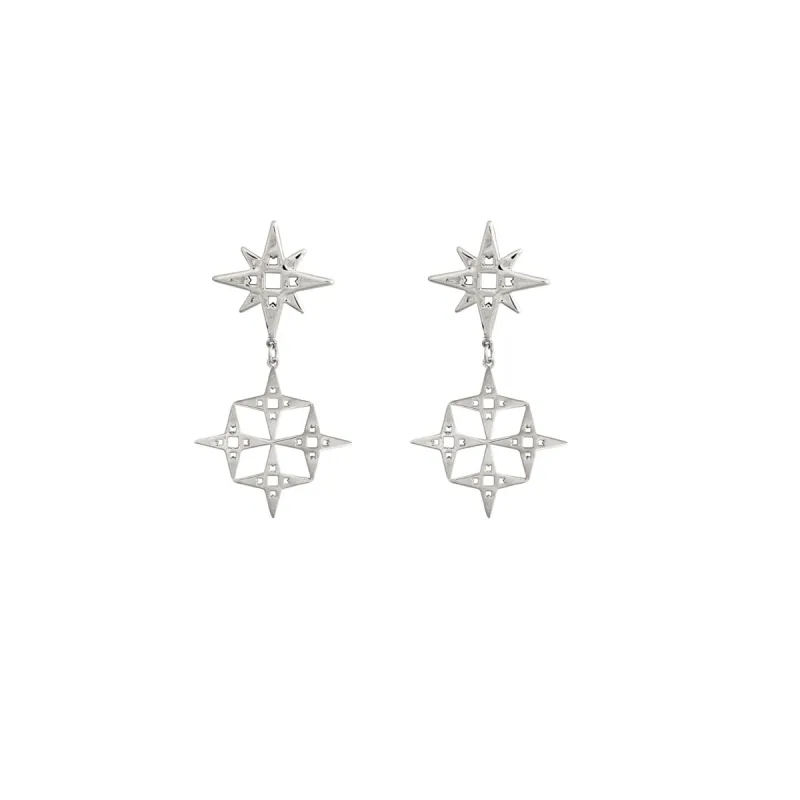Lindi Kingi Constellation Mini Earrings Platinum sold by Shine On