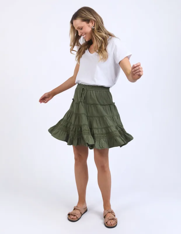 Elm Market Lace Trim Skirt Clover sold by Shine On