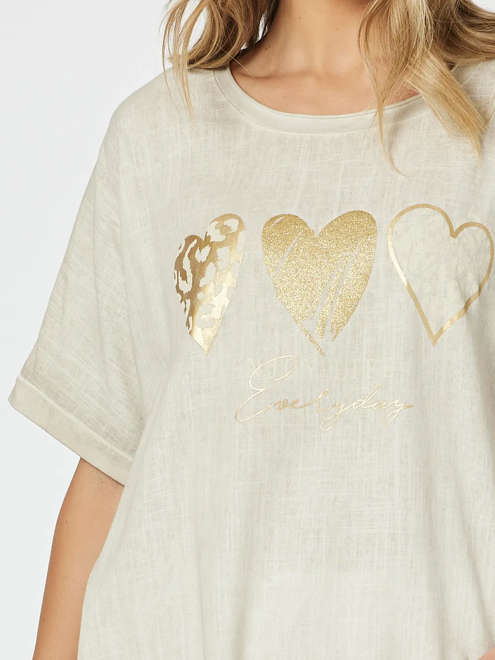 Threadz Hearts Tee Stone sold by Shine On product image thumbnail 2
