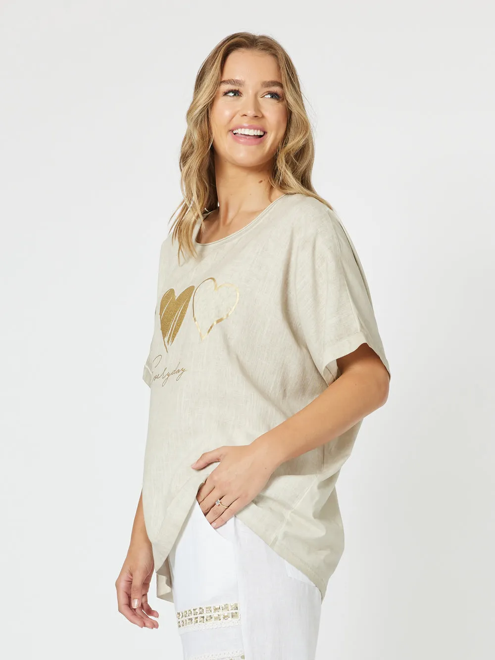 Threadz Hearts Tee Stone sold by Shine On product image thumbnail 4