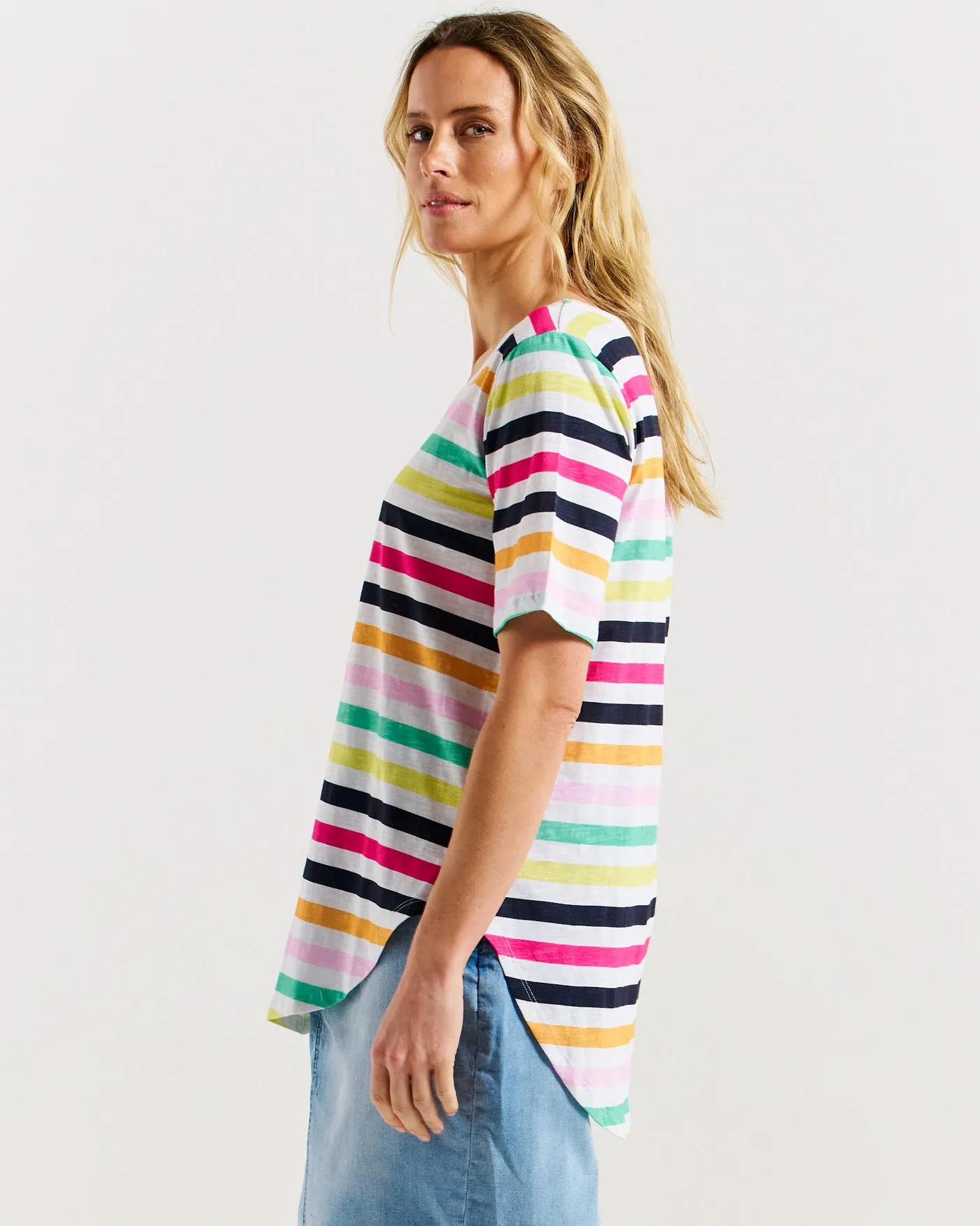 Betty Basics Ariana Tee Rainbow Stripe sold by Shine On product image thumbnail 5